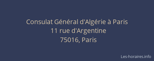 Consulat Général d'Algérie à Paris