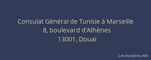 Consulat Général de Tunisie à Marseille