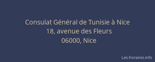 Consulat Général de Tunisie à Nice