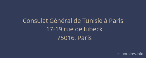 Consulat Général de Tunisie à Paris