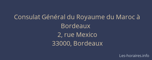 Consulat Général du Royaume du Maroc à Bordeaux