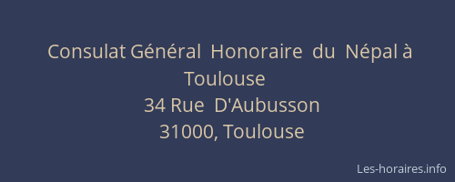 Consulat Général  Honoraire  du  Népal à Toulouse