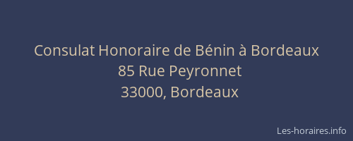 Consulat Honoraire de Bénin à Bordeaux