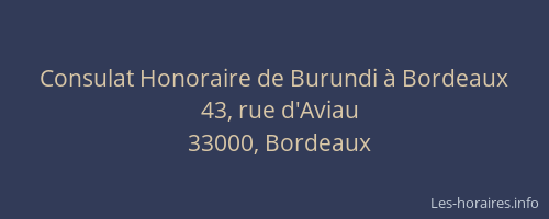 Consulat Honoraire de Burundi à Bordeaux