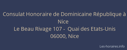 Consulat Honoraire de Dominicaine République à Nice