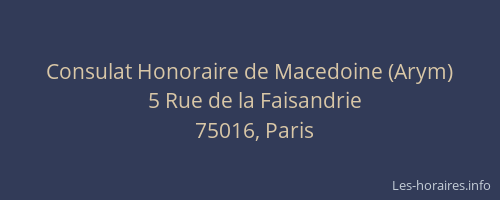 Consulat Honoraire de Macedoine (Arym)