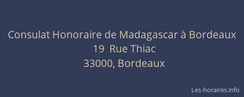 Consulat Honoraire de Madagascar à Bordeaux