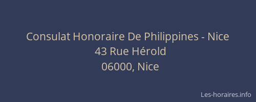 Consulat Honoraire De Philippines - Nice