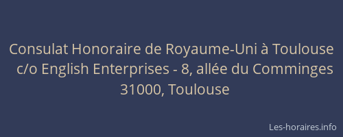 Consulat Honoraire de Royaume-Uni à Toulouse