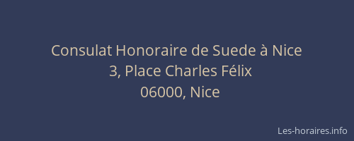 Consulat Honoraire de Suede à Nice