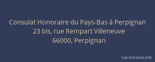 Consulat Honoraire du Pays-Bas à Perpignan