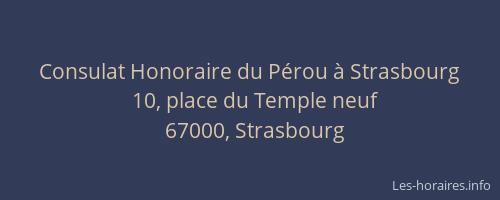 Consulat Honoraire du Pérou à Strasbourg