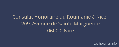 Consulat Honoraire du Roumanie à Nice