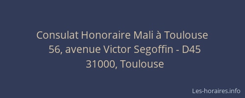 Consulat Honoraire Mali à Toulouse