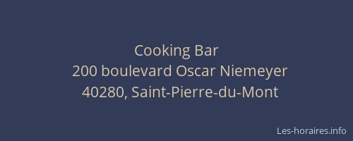 Cooking Bar