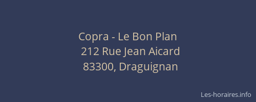 Copra - Le Bon Plan