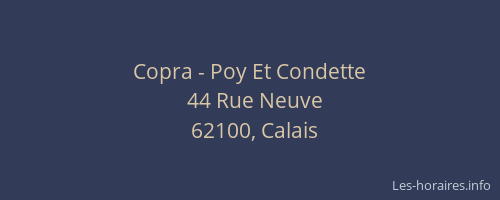 Copra - Poy Et Condette
