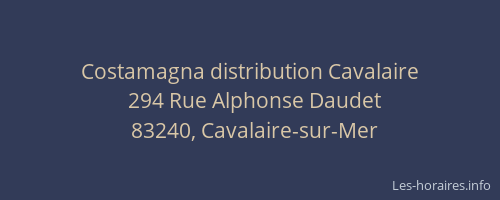 Costamagna distribution Cavalaire