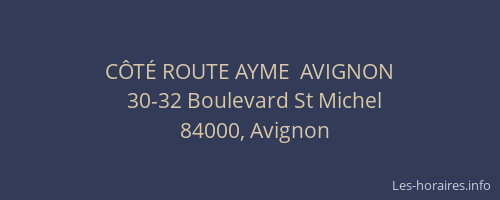 CÔTÉ ROUTE AYME  AVIGNON