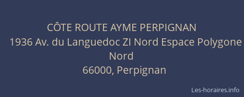 CÔTE ROUTE AYME PERPIGNAN