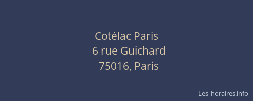 Cotélac Paris