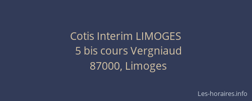 Cotis Interim LIMOGES