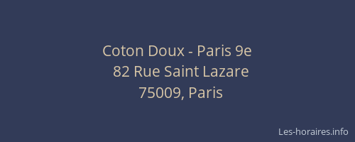 Coton Doux - Paris 9e