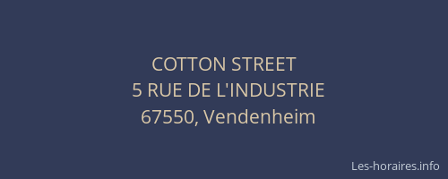 COTTON STREET