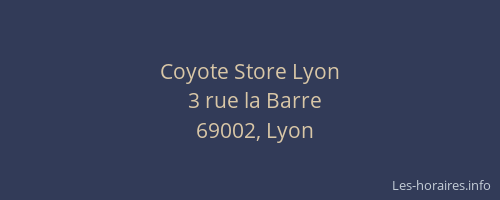 Coyote Store Lyon