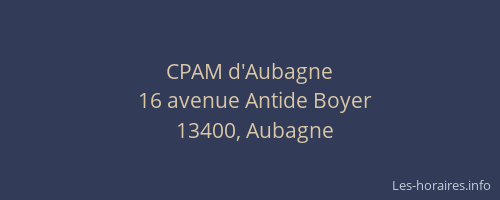 CPAM d'Aubagne