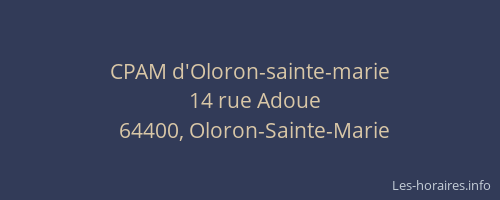 CPAM d'Oloron-sainte-marie