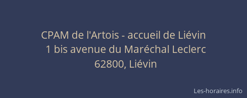 CPAM de l'Artois - accueil de Liévin