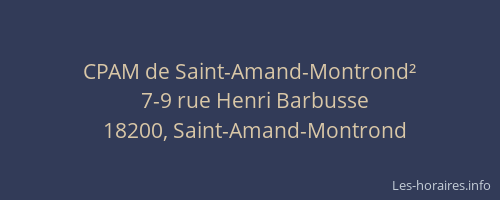 CPAM de Saint-Amand-Montrond²