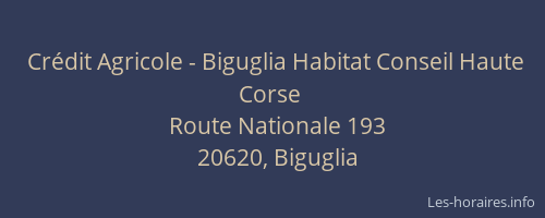Crédit Agricole - Biguglia Habitat Conseil Haute Corse