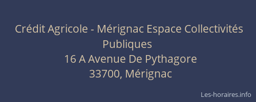 Crédit Agricole - Mérignac Espace Collectivités Publiques