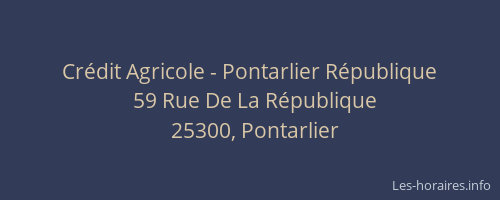 Crédit Agricole - Pontarlier République