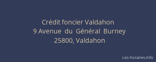 Crédit foncier Valdahon