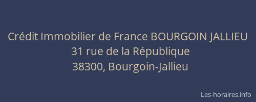 Crédit Immobilier de France BOURGOIN JALLIEU