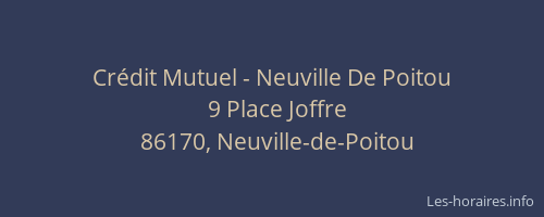 Crédit Mutuel - Neuville De Poitou