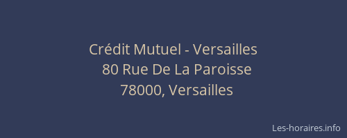 Crédit Mutuel - Versailles