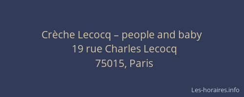 Crèche Lecocq – people and baby