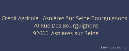 Crédit Agricole - Asnières Sur Seine Bourguignons