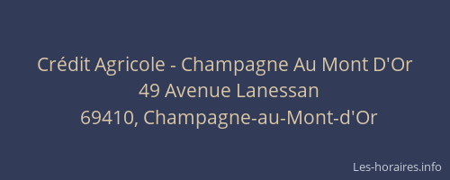 Crédit Agricole - Champagne Au Mont D'Or