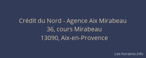 Crédit du Nord - Agence Aix Mirabeau