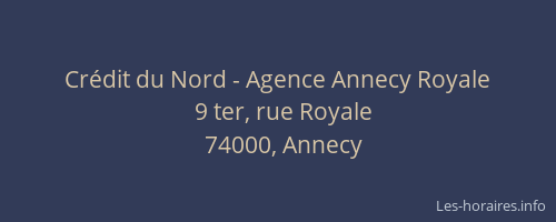 Crédit du Nord - Agence Annecy Royale
