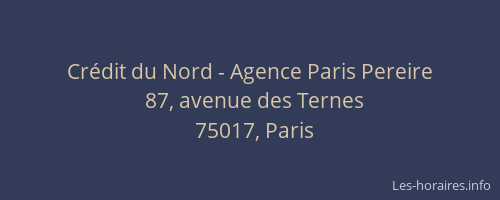 Crédit du Nord - Agence Paris Pereire
