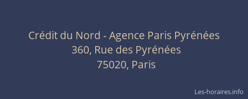 Crédit du Nord - Agence Paris Pyrénées