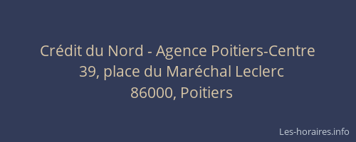 Crédit du Nord - Agence Poitiers-Centre