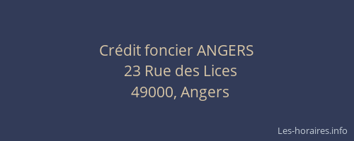 Crédit foncier ANGERS