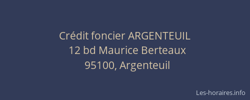 Crédit foncier ARGENTEUIL